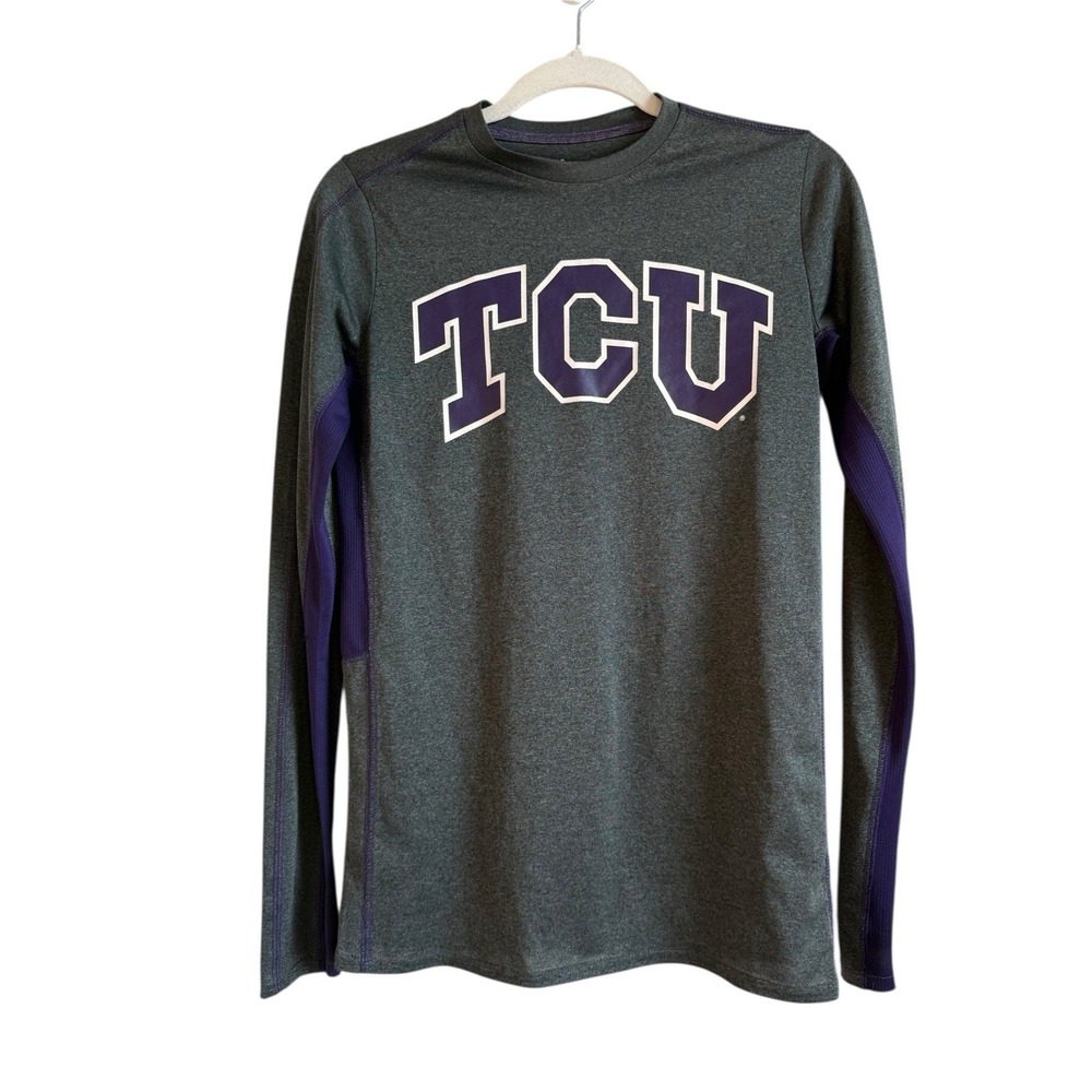 KA Knights TCU‎ Pullover Long Sleeve Mens Small Horned Frogs Shirt Purple Gray